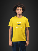 Alien Half Sleeve Yellow Round Neck T-Shirt for Men by Hello Swanky