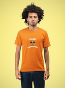 Alien Half Sleeve Orange Round Neck T-Shirt for Men by Hello Swanky