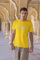 3.59AM Half Sleeve Yellow Round Neck T-Shirt for Men by Hello Swanky