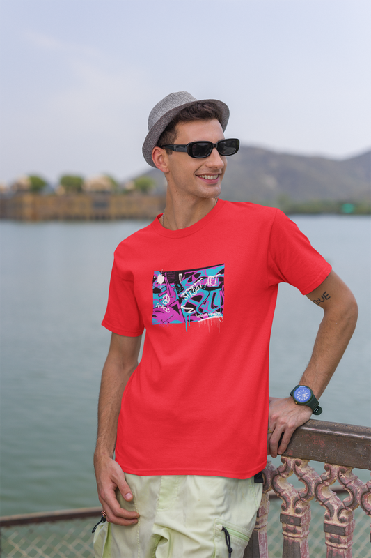 Street Art Half Sleeve Round Neck T-Shirt Casual Tees
