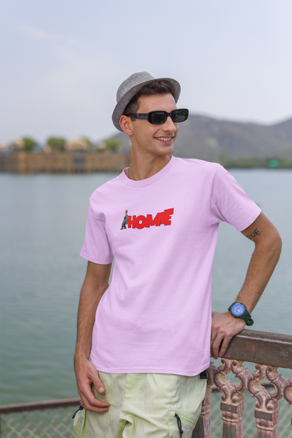 Homie Half Sleeve Lavender Round Neck T-Shirt for Men Casual Tee