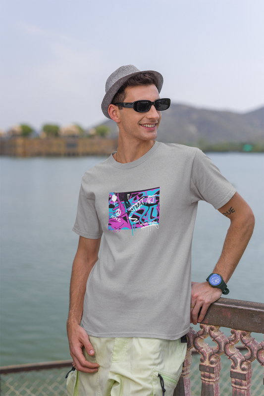 Street Art Half Sleeve Round Neck T-Shirt Casual Tees