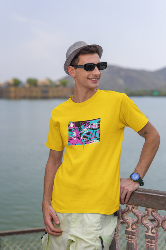 Street Art Half Sleeve Round Neck T-Shirt Casual Tees